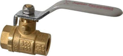Value Collection - 1/4" Pipe, Full Port, Brass UL Listed Ball Valve - Inline - Two Way Flow, FNPT x FNPT Ends, Lever Handle, 600 WOG, 150 WSP - Benchmark Tooling