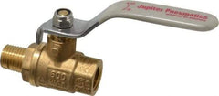 Value Collection - 1/4" Pipe, Full Port, Brass UL Listed Ball Valve - Inline - Two Way Flow, MNPT x FNPT Ends, Lever Handle, 600 WOG, 150 WSP - Benchmark Tooling