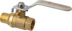 Value Collection - 3/8" Pipe, Full Port, Brass Full Port Ball Valve - Inline - Two Way Flow, MNPT x FNPT Ends, Lever Handle, 600 WOG, 150 WSP - Benchmark Tooling