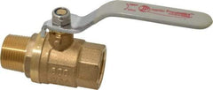 Value Collection - 3/4" Pipe, Full Port, Brass Full Port Ball Valve - Inline - Two Way Flow, MNPT x FNPT Ends, Lever Handle, 600 WOG, 150 WSP - Benchmark Tooling