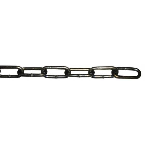 #2/0 Welded Straight Link Coil Chain 520 Lb Capacity, Cut to Length, Steel, Standard Finish