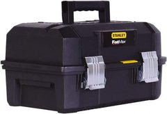 Stanley - 3 Compartment 2 Drawer Tool Box - 17-29/32" Wide x 12-7/64" Deep x 9-13/64" High, Structural Foam, Black - Benchmark Tooling