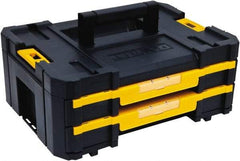 DeWALT - 2 Compartment 2 Drawer Tool Case - 12-1/4" Wide x 6-3/8" Deep x 6-29/32" High, Structural Foam, Black/Yellow - Benchmark Tooling