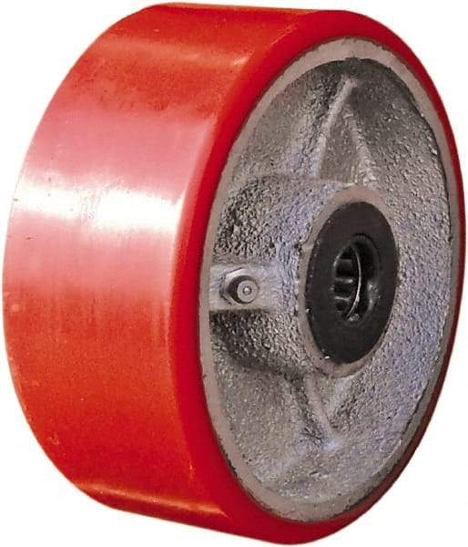 Value Collection - 5 Inch Diameter x 2 Inch Wide, Polyurethane on Iron Caster Wheel - 1,000 Lb. Capacity, 3/4 Inch Axle Diameter, Roller Bearing - Benchmark Tooling