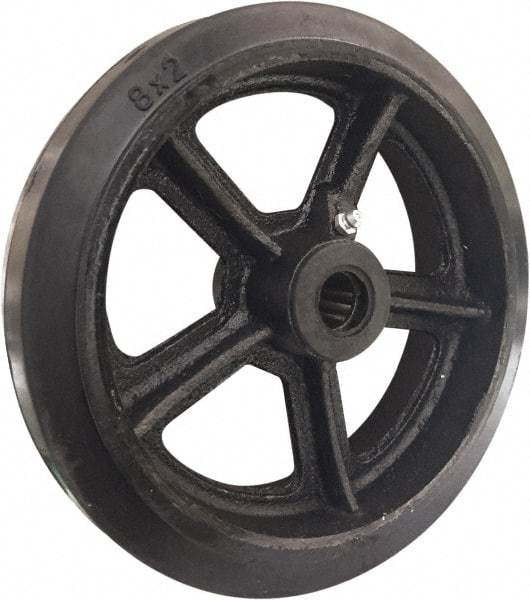 Value Collection - 8 Inch Diameter x 2 Inch Wide, Mold-On Rubber Caster Wheel - 600 Lb. Capacity, 1/2 Inch Axle Diameter, Roller Bearing - Benchmark Tooling