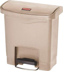 Rubbermaid - 4 Gal Rectangle Unlabeled Trash Can - 15.7" High x 14-7/8" Long, Beige, Resin - Benchmark Tooling