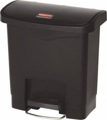 Rubbermaid - 4 Gal Rectangle Unlabeled Trash Can - 15.7" High x 14-7/8" Long, Black, Resin - Benchmark Tooling