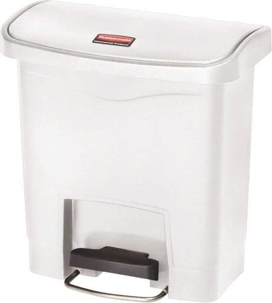 Rubbermaid - 4 Gal Rectangle Unlabeled Trash Can - 15.7" High x 14-7/8" Long, White, Resin - Benchmark Tooling