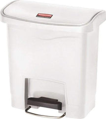 Rubbermaid - 4 Gal Rectangle Unlabeled Trash Can - 15.7" High x 14-7/8" Long, White, Resin - Benchmark Tooling