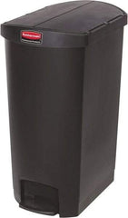 Rubbermaid - 18 Gal Rectangle Unlabeled Trash Can - 30.76" High x 14-3/4" Long, Black, Resin - Benchmark Tooling