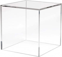 ECONOCO - 8" High x 8" Wide x 8" Deep, Display Cube Plastic Shelving - Clear - Benchmark Tooling