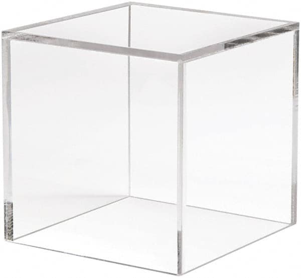 ECONOCO - 6" High x 6" Wide x 6" Deep, Display Cube Plastic Shelving - Clear - Benchmark Tooling