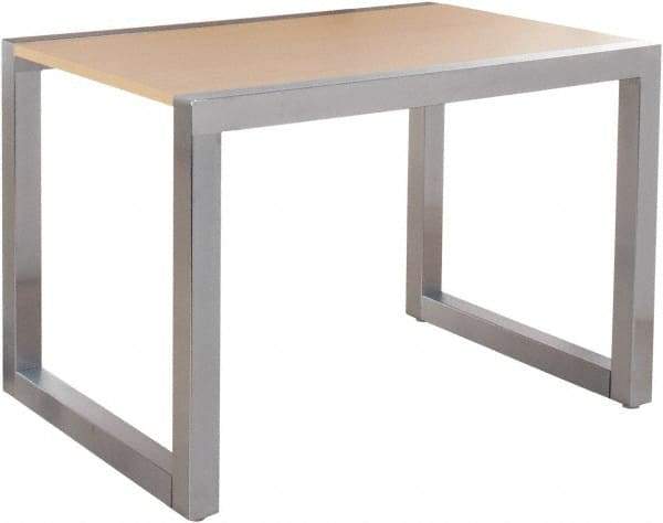 ECONOCO - 36" Long x 34" Wide x 24" High Stationary Display Table - Maple & Satin Chrome (Color), Melamine Top - Benchmark Tooling