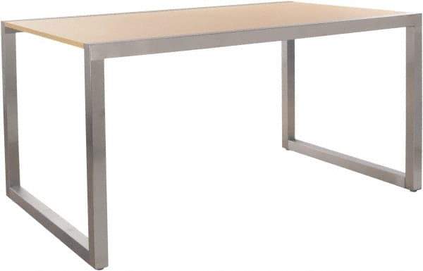 ECONOCO - 60" Long x 36" Wide x 30" High Stationary Display Table - Maple & Satin Chrome (Color), Melamine Top - Benchmark Tooling