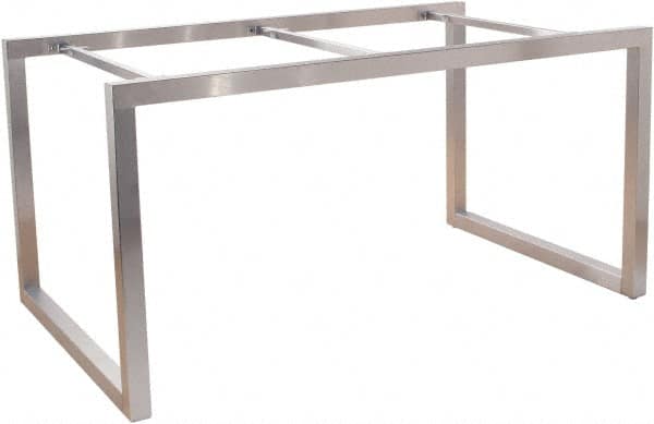 ECONOCO - 60" Long x 36" Wide x 30" High Stationary Display Table Frame - Satin Chrome, Steel Frame - Benchmark Tooling