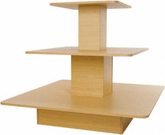 ECONOCO - 48" Long x 48" Wide x 42" High Stationary 3-Tier Table - Maple (Color), Melamine - Benchmark Tooling