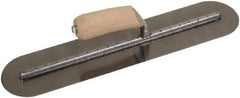 SEYMOUR-MIDWEST - Carbon Steel Rounded End Trowel - 18" Long x 4" Wide, Wood Handle - Benchmark Tooling