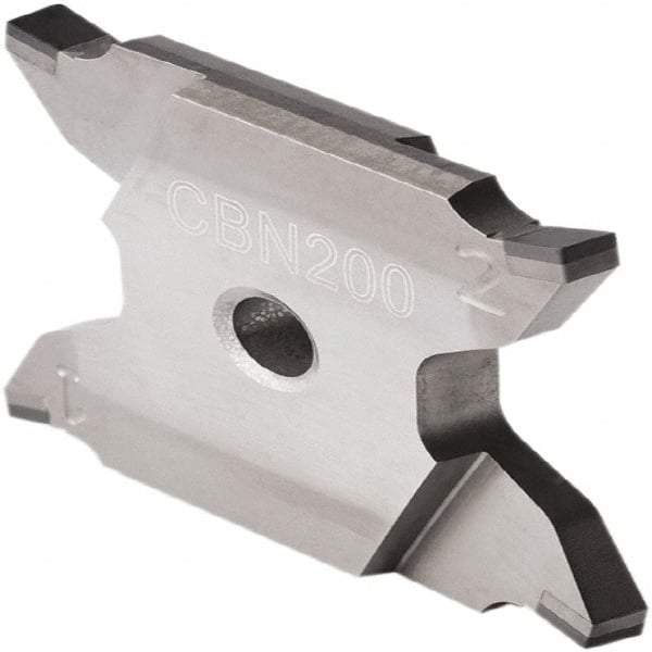 Seco - 2503015X4GKR Grade CBN200, 0.08" Cutting Width PCBN Grooving Insert - 0.256" Max Depth of Cut, Right Hand, 0.15mm Corner Radius - Benchmark Tooling