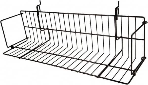 ECONOCO - 6-1/2 High, Open Shelving Accessory/Component - Steel, Epoxy Finish, 23-1/2" Long, Use with Slatwall, Gridwall or Slotted Standard Brackets - Benchmark Tooling