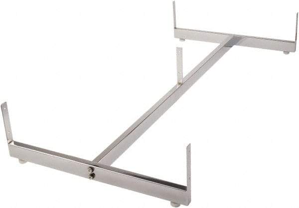 ECONOCO - 24-1/2" Wide, Open Shelving Accessory/Component - Steel, Chrome Finish, 49-1/2" Long, Use with Grid Panels - Benchmark Tooling