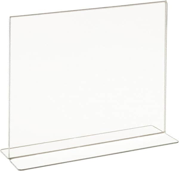 ECONOCO - 11 Inch Wide x 8-1/2 Inch High Sign Compatibility, Acrylic Round Frame Counter Top Sign Holder - Clear, 8-1/2 Inch Holder Height, Holds 1 Sign - Benchmark Tooling