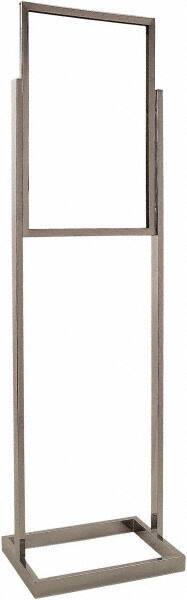 ECONOCO - 14 Inch Wide x 22 Inch High Sign Compatibility, Steel Square Frame Bulletin Sign Holder - Chrome, 56 Inch Holder Height, Holds 1 Sign - Benchmark Tooling