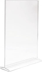 ECONOCO - 11 Inch Wide x 14 Inch High Sign Compatibility, Acrylic Round Frame Counter Top Sign Holder - Clear, 14 Inch Holder Height, Holds 1 Sign - Benchmark Tooling