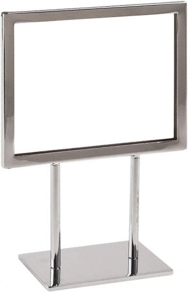 ECONOCO - 7 Inch Wide x 5-1/2 Inch High Sign Compatibility, Steel Square Frame Sign Holder - Chrome, 5-1/2 Inch Holder Height, Holds 1 Sign - Benchmark Tooling