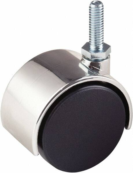 ECONOCO - 2" Diam Stem Mount Dual Swivel Caster - Plastic, 70 Lb Capacity, 5/16 x 1" Threaded Stem - Benchmark Tooling