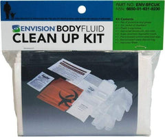 Ability One - 9 Piece, 1 Person, Body Fluid Clean-Up First Aid Kit - Plastic Bag - Benchmark Tooling