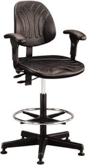 Bevco - 21 to 31" High Adjustable Chair - 27" Wide x 27" Deep, Polyurethane Seat, Black - Benchmark Tooling