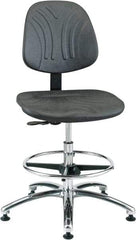 Bevco - 21 to 31" High Adjustable Chair - 27" Wide x 27" Deep, Polyurethane Seat, Black - Benchmark Tooling