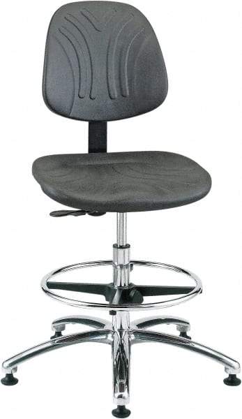 Bevco - 20-1/2 to 30-1/2" High Adjustable Chair - 27" Wide x 27" Deep, Polyurethane Seat, Black - Benchmark Tooling