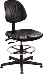 Bevco - 21 to 31" High Adjustable Chair - 27" Wide x 27" Deep, Polyurethane Seat, Black - Benchmark Tooling