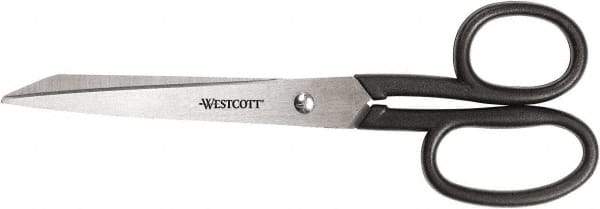 Westcott - 3-1/2" LOC, 8" OAL Stainless Steel Standard Standard - Plastic Straight Handle, For General Purpose Use - Benchmark Tooling