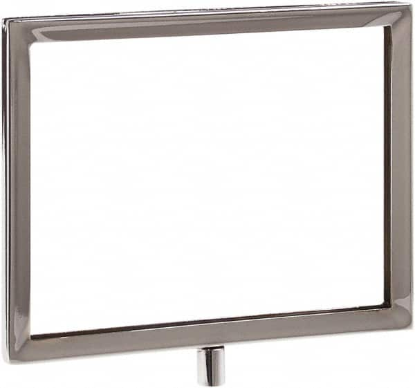 ECONOCO - 7 Inch Wide x 5-1/2 Inch High Sign Compatibility, Steel Square Frame Sign Holder - Chrome, 5-1/2 Inch Holder Height, Holds 1 Sign - Benchmark Tooling