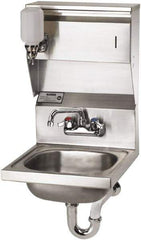 Krowne - 10" Long x 14" Wide Inside, 1 Compartment, Grade 304 Stainless Steel Hand Sink with Soap & Towel - 20 Gauge, 24" Long x 16" Wide x 15" High Outside, 6" Deep - Benchmark Tooling