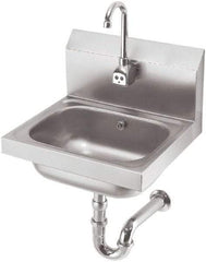 Krowne - 10" Long x 14" Wide Inside, 1 Compartment, Grade 304 Stainless Steel Hand Sink with Electronic Faucet - 20 Gauge, 15" Long x 16" Wide x 14" High Outside, 6" Deep - Benchmark Tooling