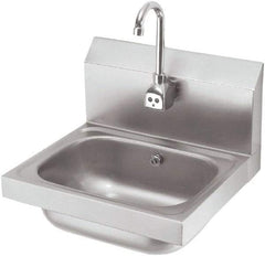 Krowne - 10" Long x 14" Wide Inside, 1 Compartment, Grade 304 Stainless Steel Hand Sink with Electronic Faucet - 20 Gauge, 15" Long x 16" Wide x 14" High Outside, 6" Deep - Benchmark Tooling