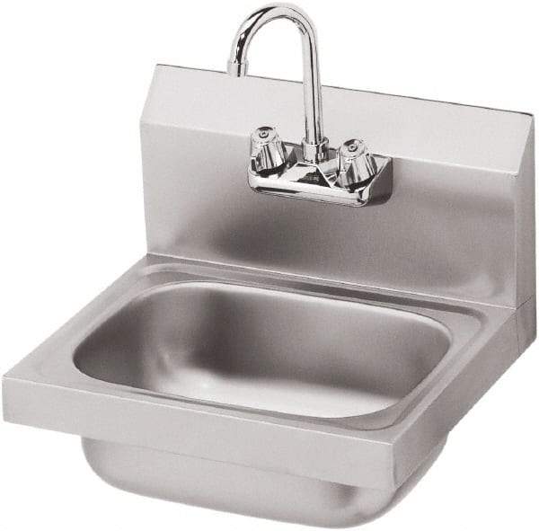 Krowne - 14" Long x 10" Wide Inside, 1 Compartment, Grade 304 Stainless Steel Hand Sink - 20 Gauge, 15" Long x 16" Wide x 6" High Outside, 6" Deep - Benchmark Tooling