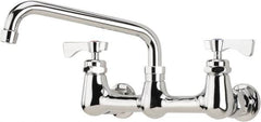 Krowne - Wall Mount, Low Arc Service Sink Faucet - Two Handle, Color Coded, Blade Handle, Swing Spout and Nozzle, No Drain - Benchmark Tooling