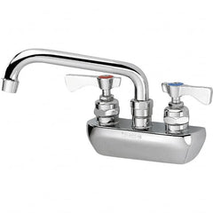 Krowne - Wall Mount, Low Arc Service Sink Faucet - Two Handle, Color Coded, Blade Handle, Swing Spout and Nozzle, No Drain - Benchmark Tooling