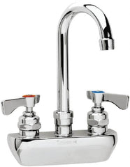 Krowne - Wall Mount, High Arc Service Sink Faucet - Two Handle, Color Coded, Blade Handle, Gooseneck Spout and Nozzle, No Drain - Benchmark Tooling