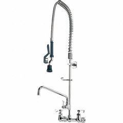 Krowne - Wall Mount, Add On Faucet for Pre-Rinse Units with Spray - Two Handle, Color Coded, Blade Handle, Gooseneck Spout with Hose, No Drain - Benchmark Tooling