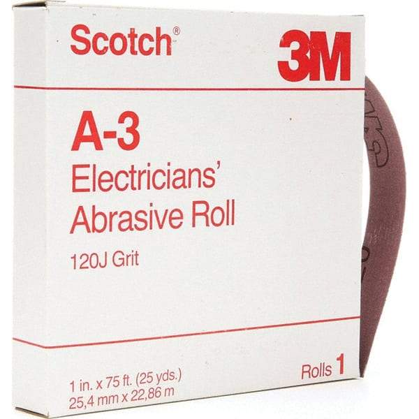 3M - 1" x 25 Yd 120 Grit Aluminum Oxide Shop Roll - Fine Grade - Benchmark Tooling