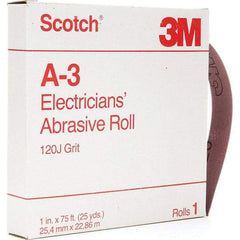 3M - 1" x 25 Yd 120 Grit Aluminum Oxide Shop Roll - Fine Grade - Benchmark Tooling