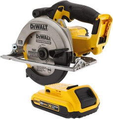 DeWALT - 20 Volt, 6-1/2" Blade, Cordless Circular Saw - 3,700 RPM, Lithium-Ion Batteries Included - Benchmark Tooling