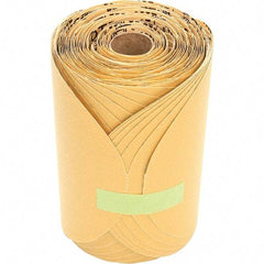 3M - 6" Diam, 100 Grit Aluminum Oxide Adhesive PSA Disc - Fine Grade, Gold, Paper Backing, Flexible, Use with Random Orbital Sanders - Benchmark Tooling