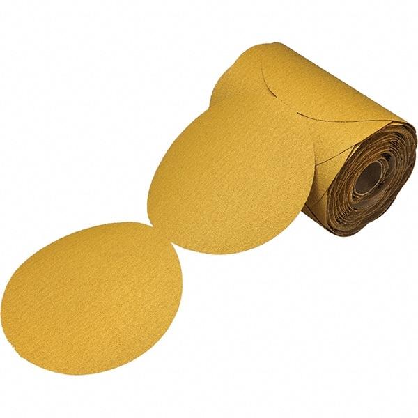 3M - 5" Diam, 800 Grit Aluminum Oxide Adhesive PSA Disc - Super Fine Grade, Gold, Film Backing, Flexible, Use with Random Orbital Sanders - Benchmark Tooling