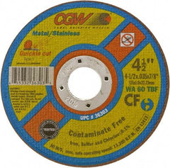 Camel Grinding Wheels - 5" 60 Grit Aluminum Oxide Cutoff Wheel - 0.04" Thick, 7/8" Arbor, 12,250 Max RPM - Benchmark Tooling